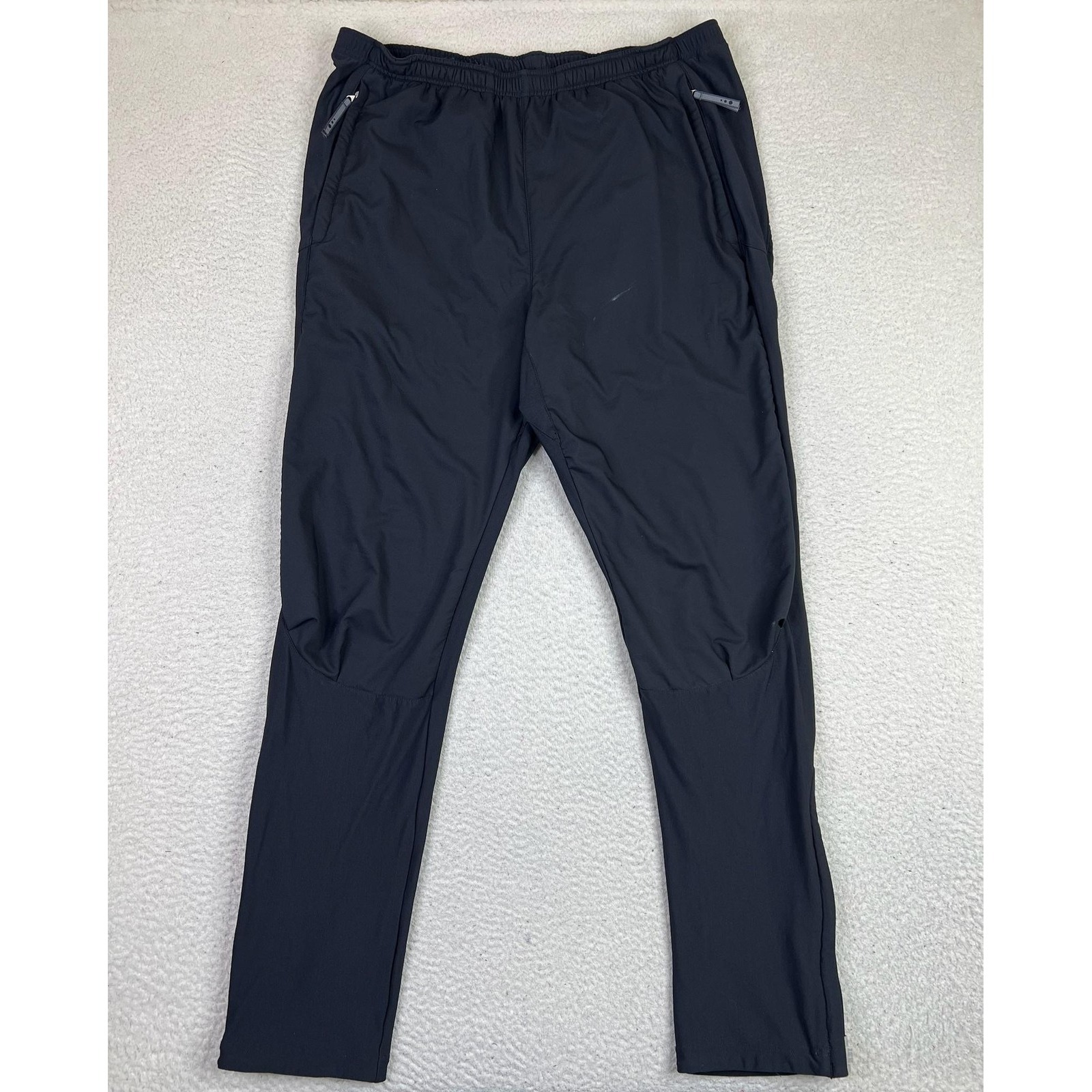 Rei Pants Mens Xl Black Softshell Track Hiking Nylon Stretch Zip Ankle Cordura